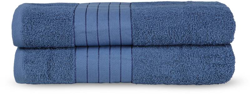 good morning Badetuch »Uni Towels«, (2 St., 2er Set Badetücher 70 x 140 cm), Baumwolle, Walkfrottee, Bordüre, 500 GSM, Weich, Einfarbig, Schwarz von good morning