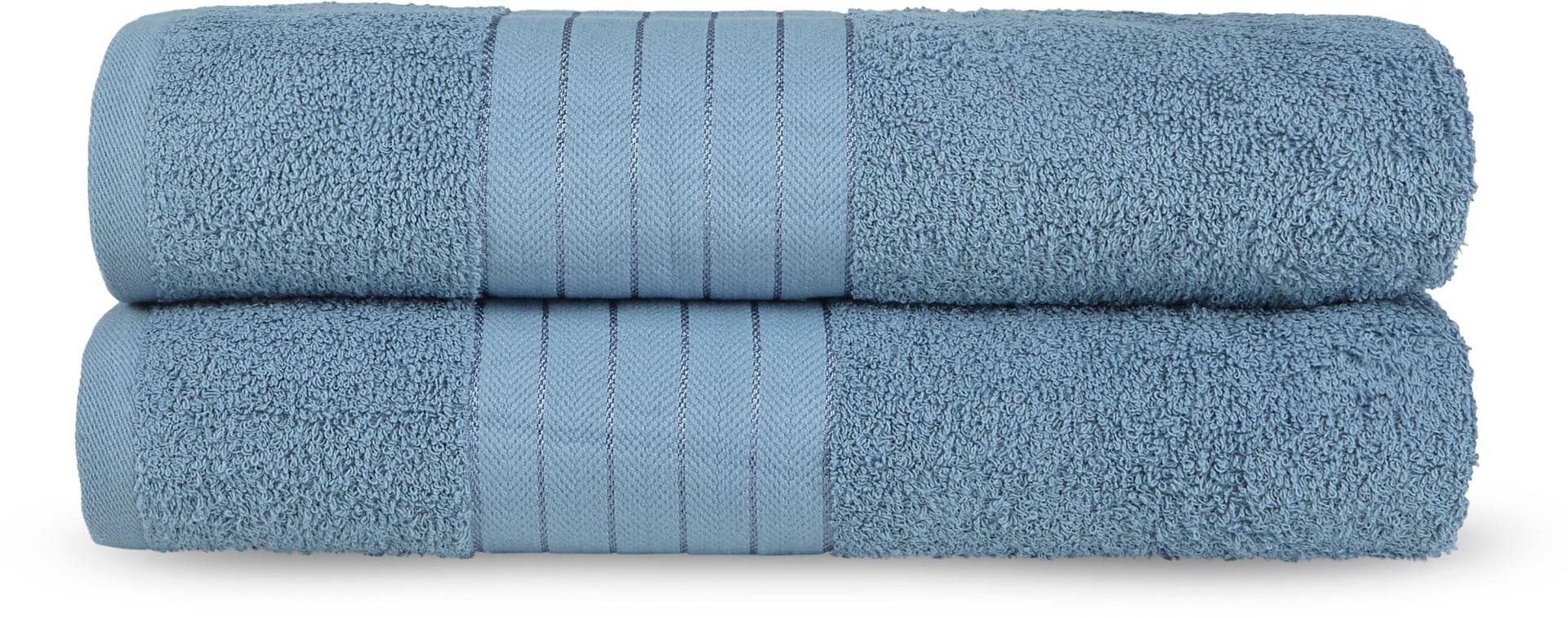 good morning Badetuch »Uni Towels«, (2 St., 2er Set Badetücher 70 x 140 cm), Baumwolle, Walkfrottee, Bordüre, 500 GSM, Einfarbig, ohne Aufhängung von good morning