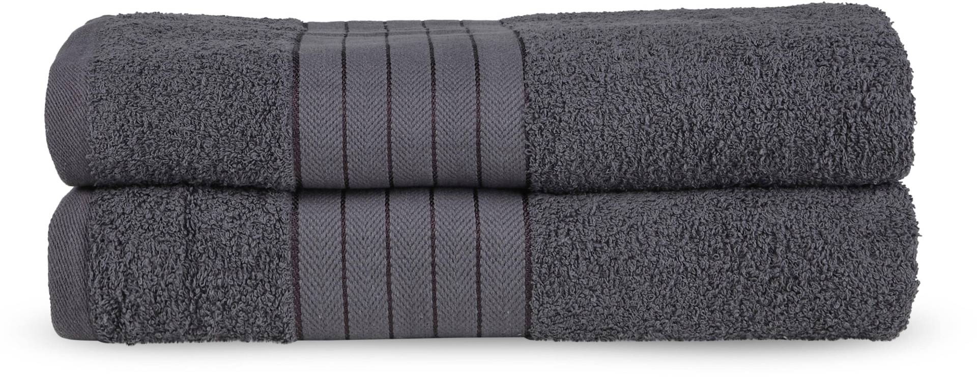 good morning Badetuch »Uni Towels«, (2 St., 2er Set Badetücher 70 x 140 cm), Baumwolle, Walkfrottee, Bordüre, 500 GSM, Einfarbig, ohne Aufhängung von good morning