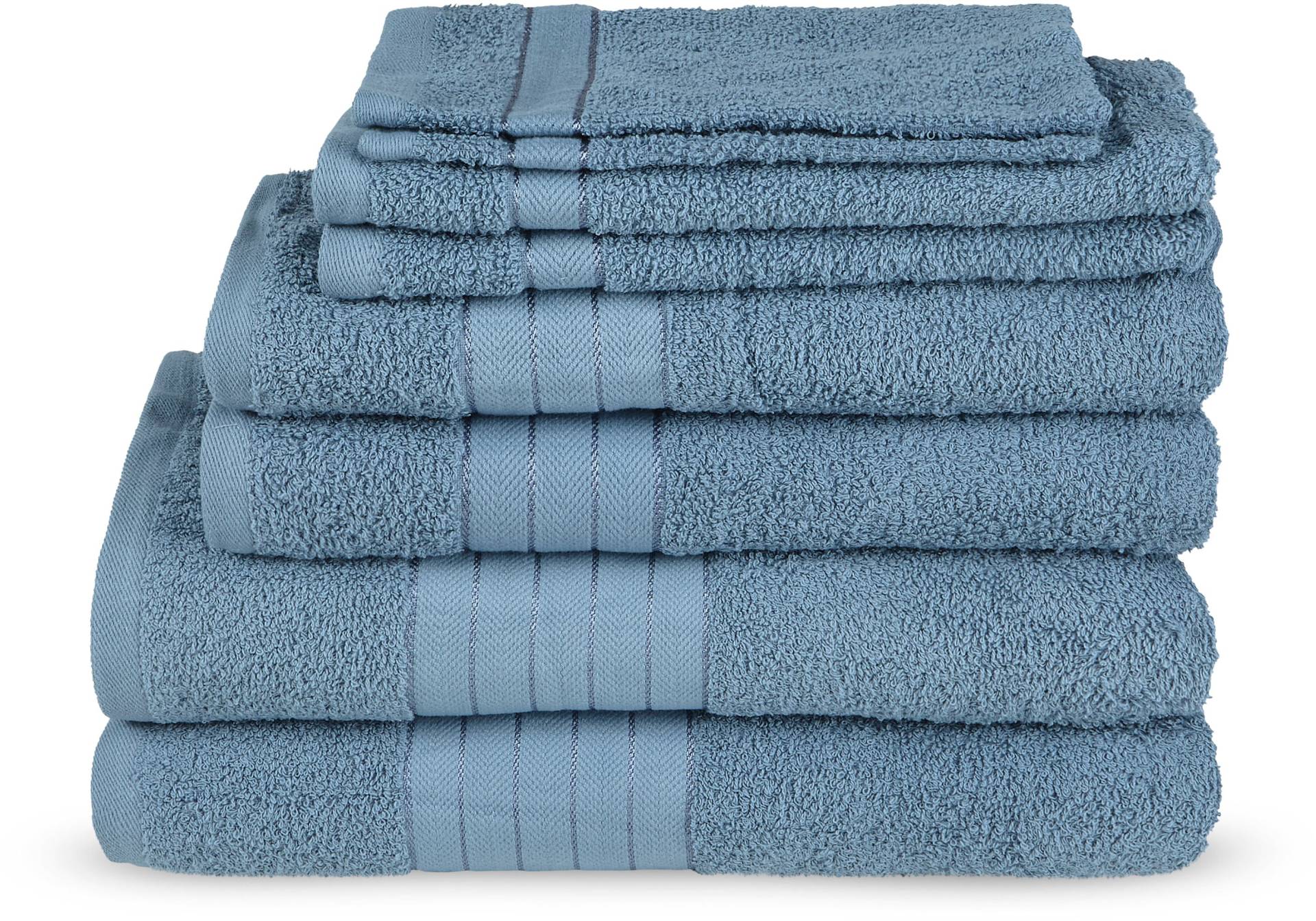 good morning Handtuch Set »Uni«, (Set, 8 St., 2 Stück 70x140 cm-2 Stück 50x100 cm-2 Stück 30x50 cm-2 Stück 16x21 cm), Baumwolle, Walkfrottee, Bordüre, 500 GSM, Einfarbig, ohne Aufhängung good morning Handtuch Set »Uni«, (Set, 8 St., 2 Stück 70x140 cm-2 Stück 50x100 cm-2 Stück 30x50 cm-2 Stück 16x21 cm), Baumwolle, Walkfrottee, Bordüre, 500 GSM, Einfarbig, ohne Aufhängung von good morning