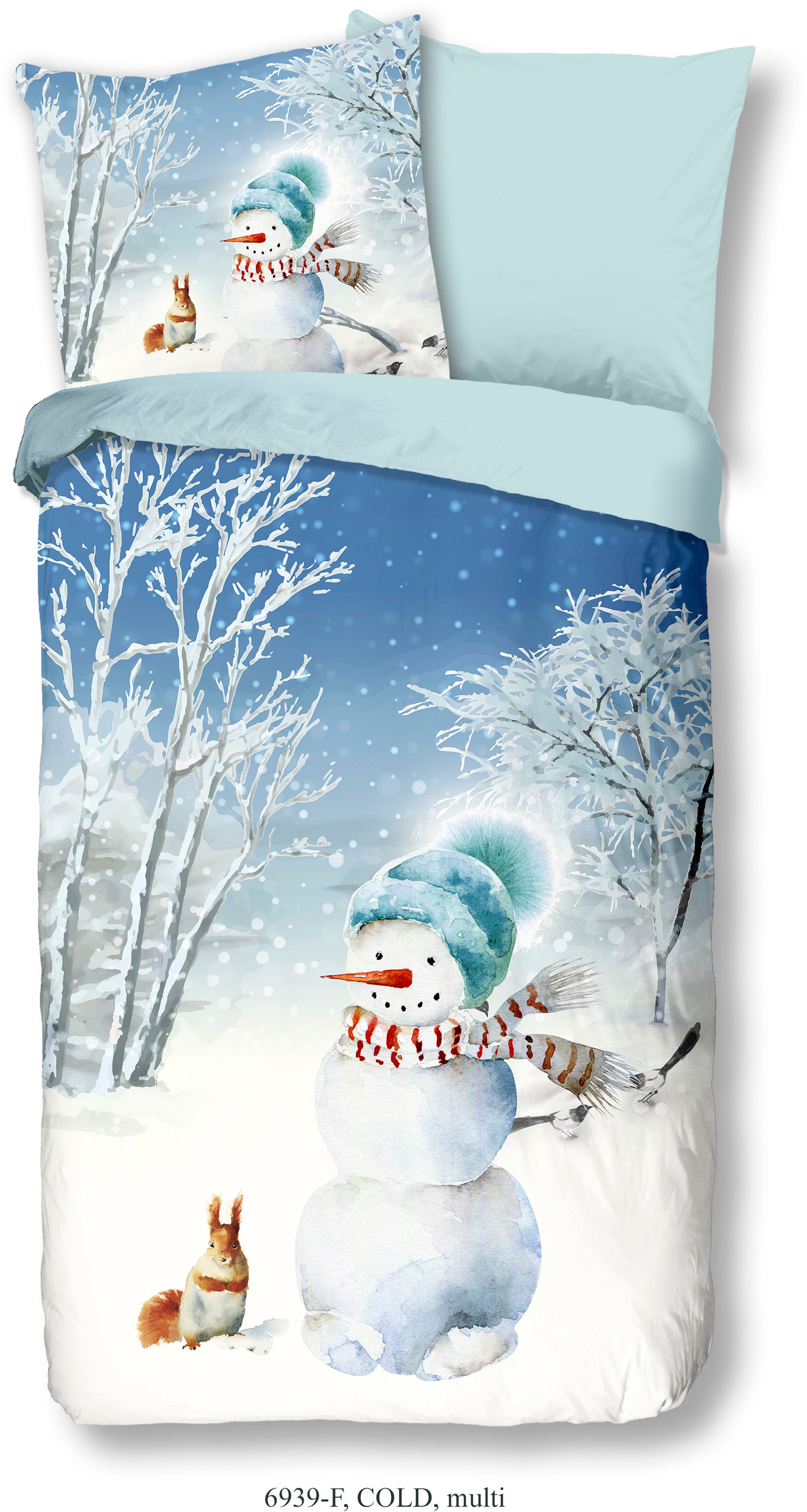 good morning Kinderbettwäsche »Cold Snowman«, (2 tlg.), 100% Baumwolle/ Flanell (Biber) von good morning