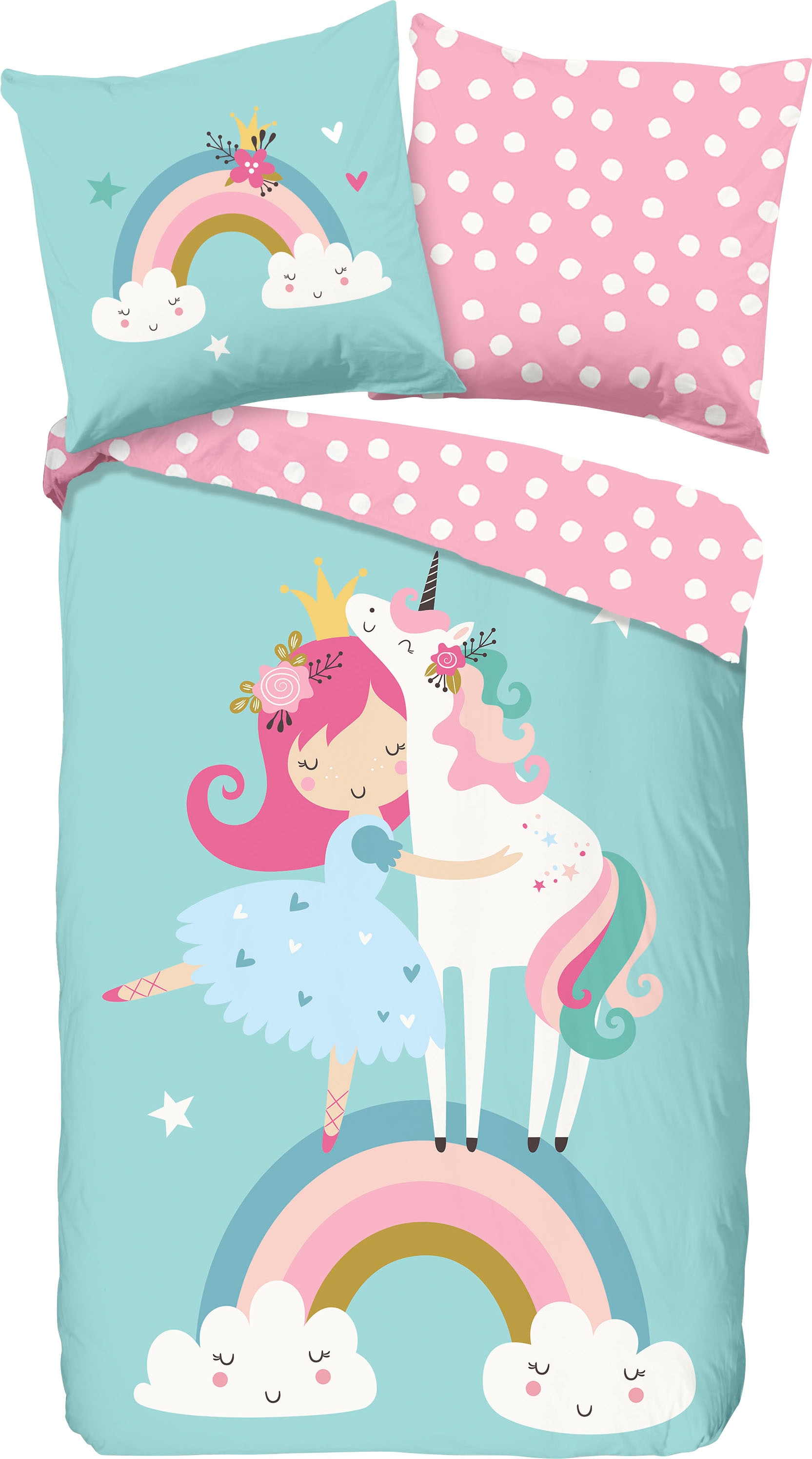 good morning Kinderbettwäsche »Heaven«, (2 tlg.), mit Einhorn von good morning