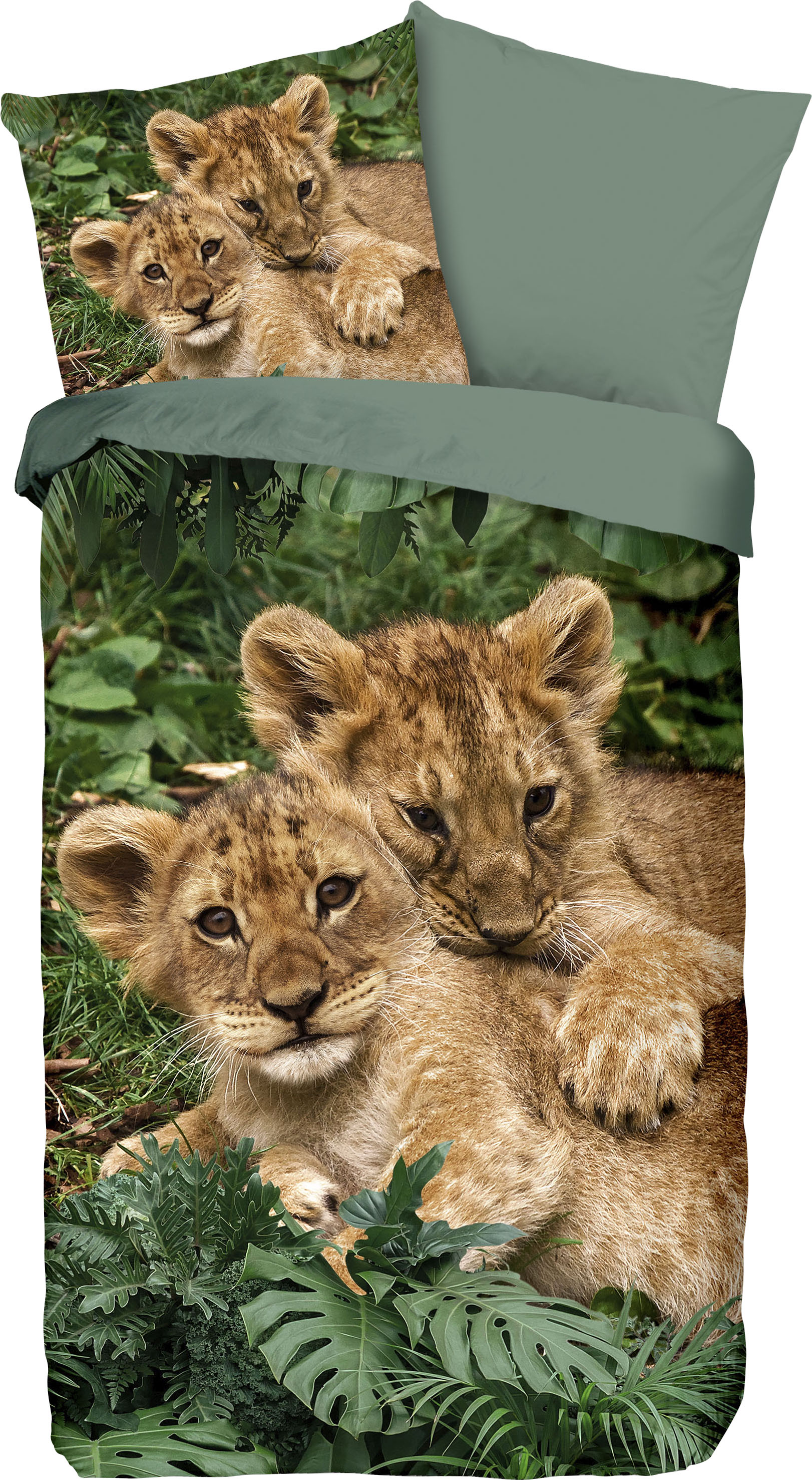 good morning Kinderbettwäsche »Lion cubs«, mit Löwenbaby von good morning