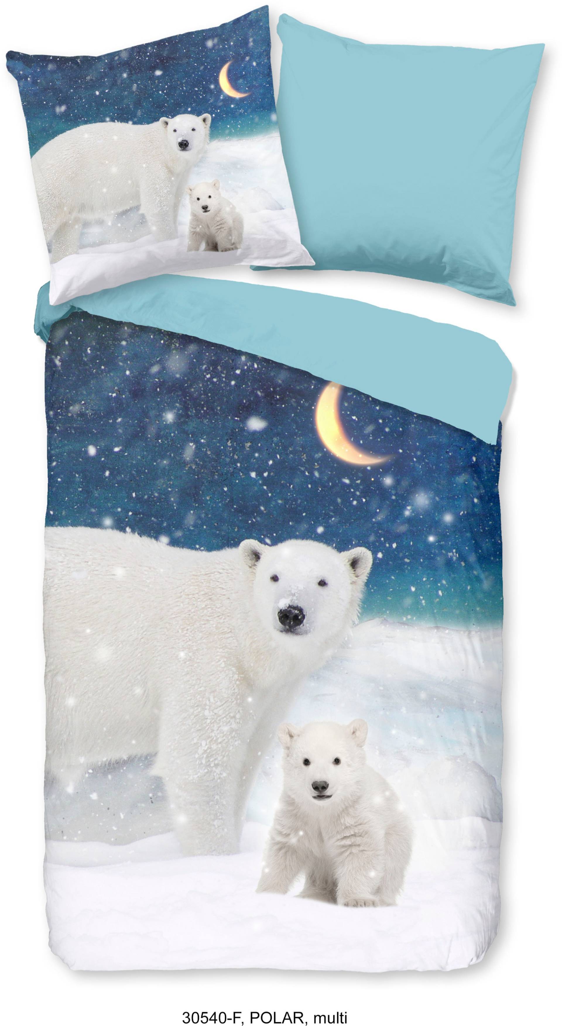 good morning Kinderbettwäsche »Polarbear Landscape«, (2 tlg.), 100% Baumwolle/ Flanell (Biber) von good morning