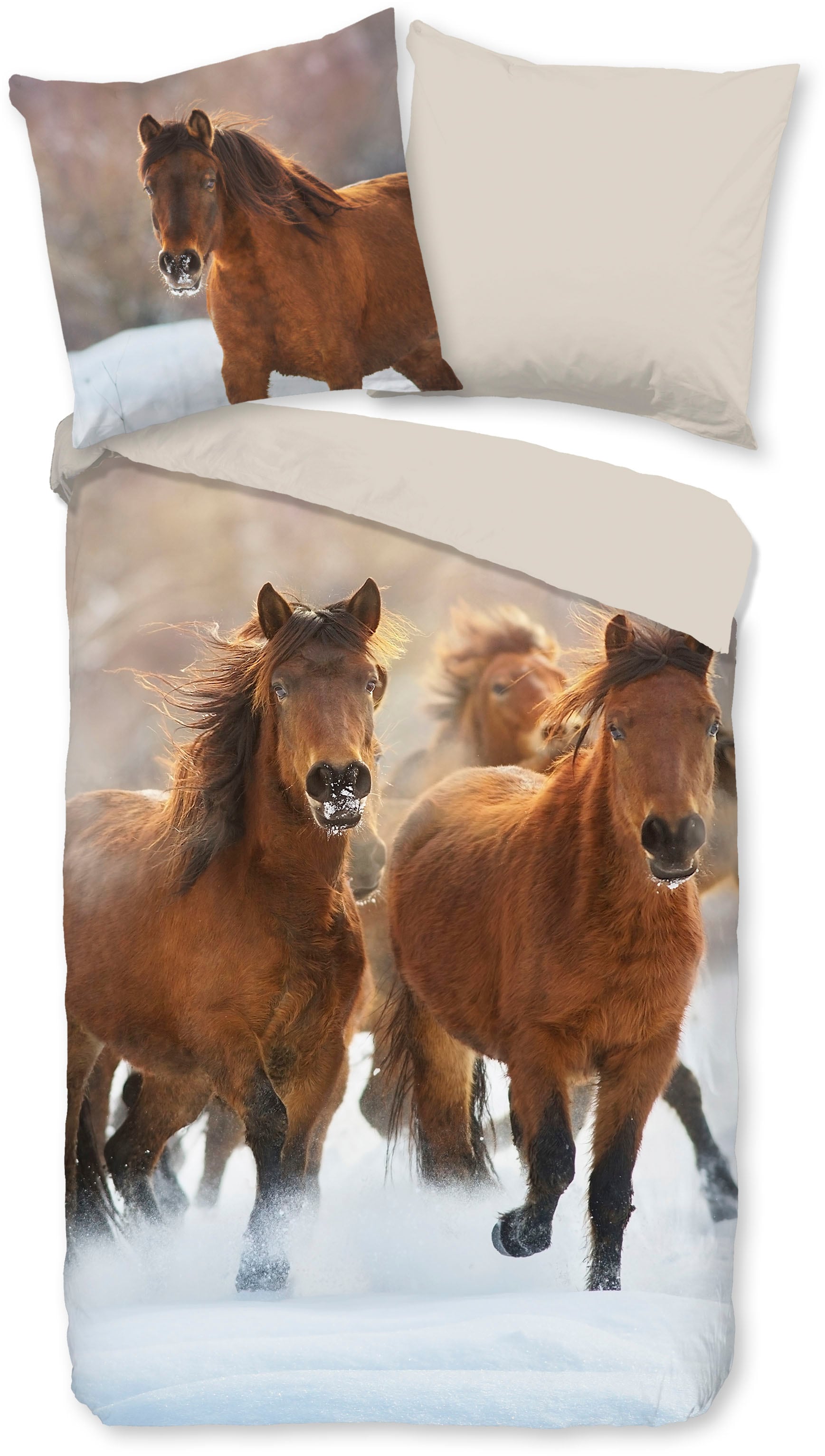 good morning Kinderbettwäsche »Ponies«, 100% Baumwolle/ Flanell (Biber) von good morning