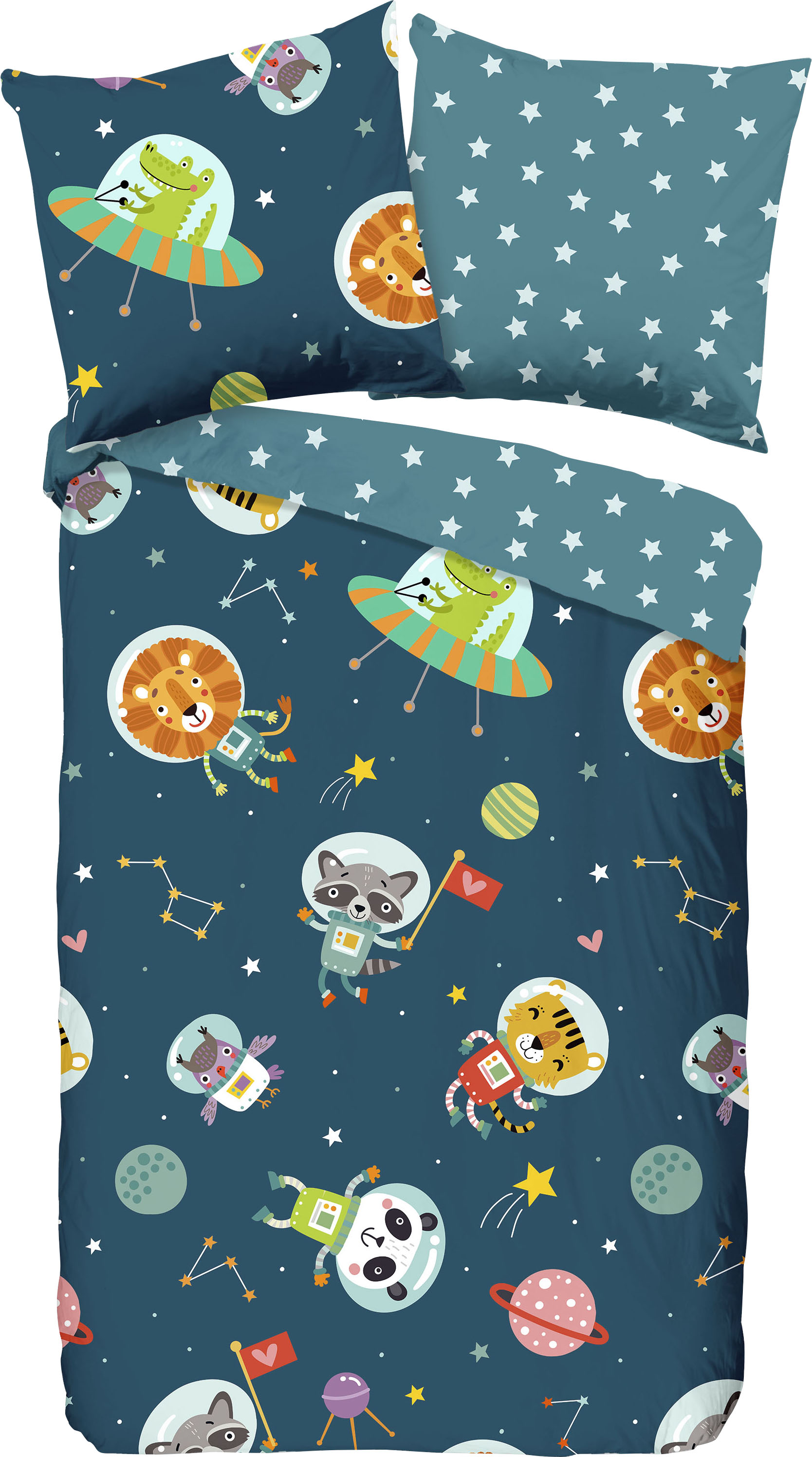 good morning Kinderbettwäsche »Spacy«, mit niedlichen Astronauten von good morning