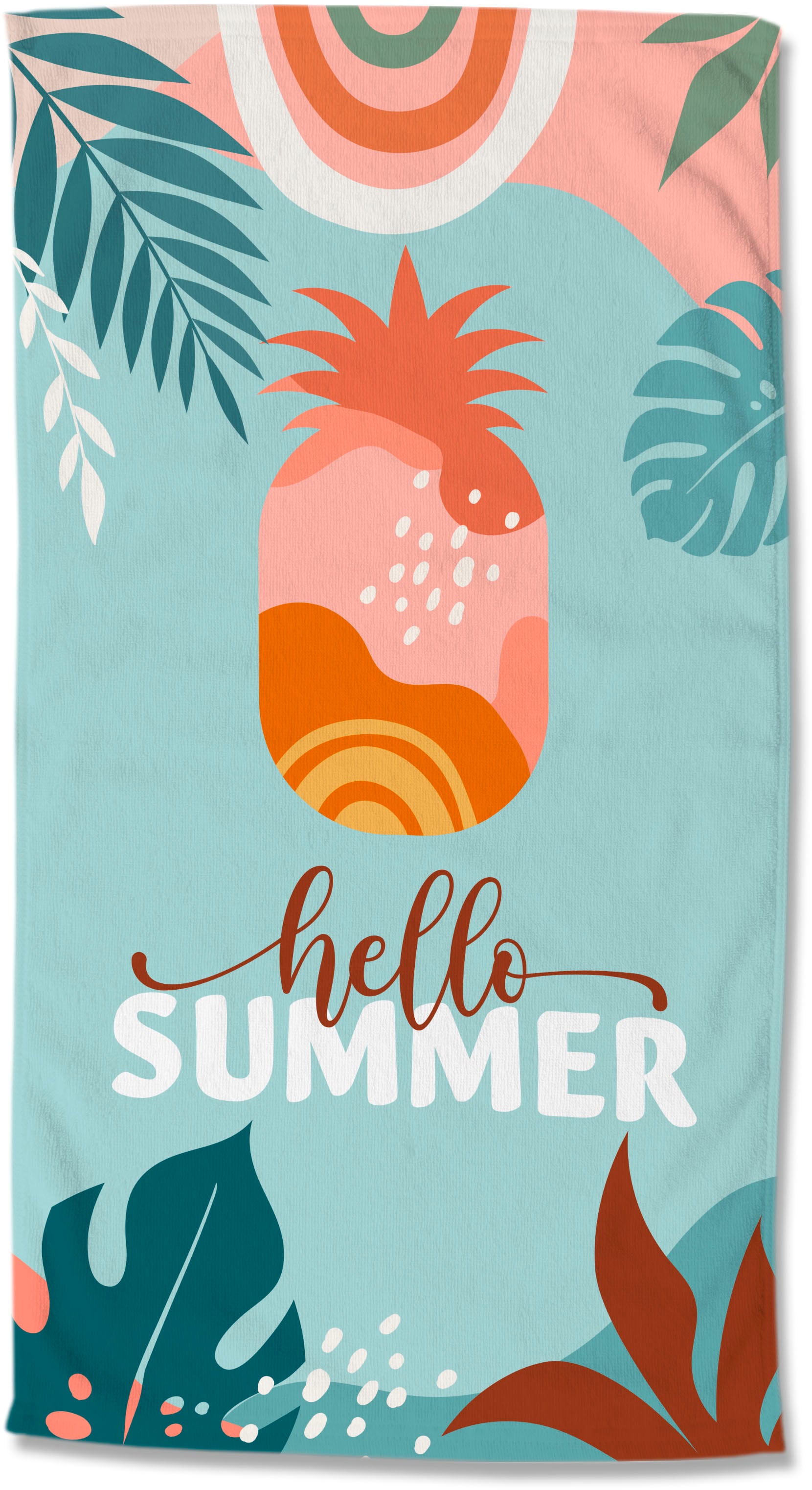 good morning Strandtuch »Hello summer«, (1 St., Strandtuch 100 x 180 cm), schnell trocknet von good morning