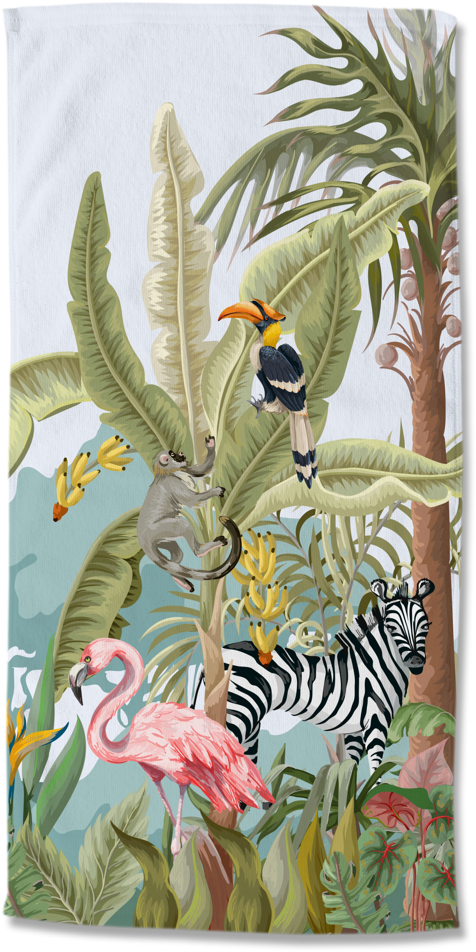 good morning Strandtuch »Jungle party«, (1 St., Strandtuch 75 x 150 cm), Mikrofaser, 75x150, Schnelltrocknend, Sommer, Strand, Kind, dschungel von good morning