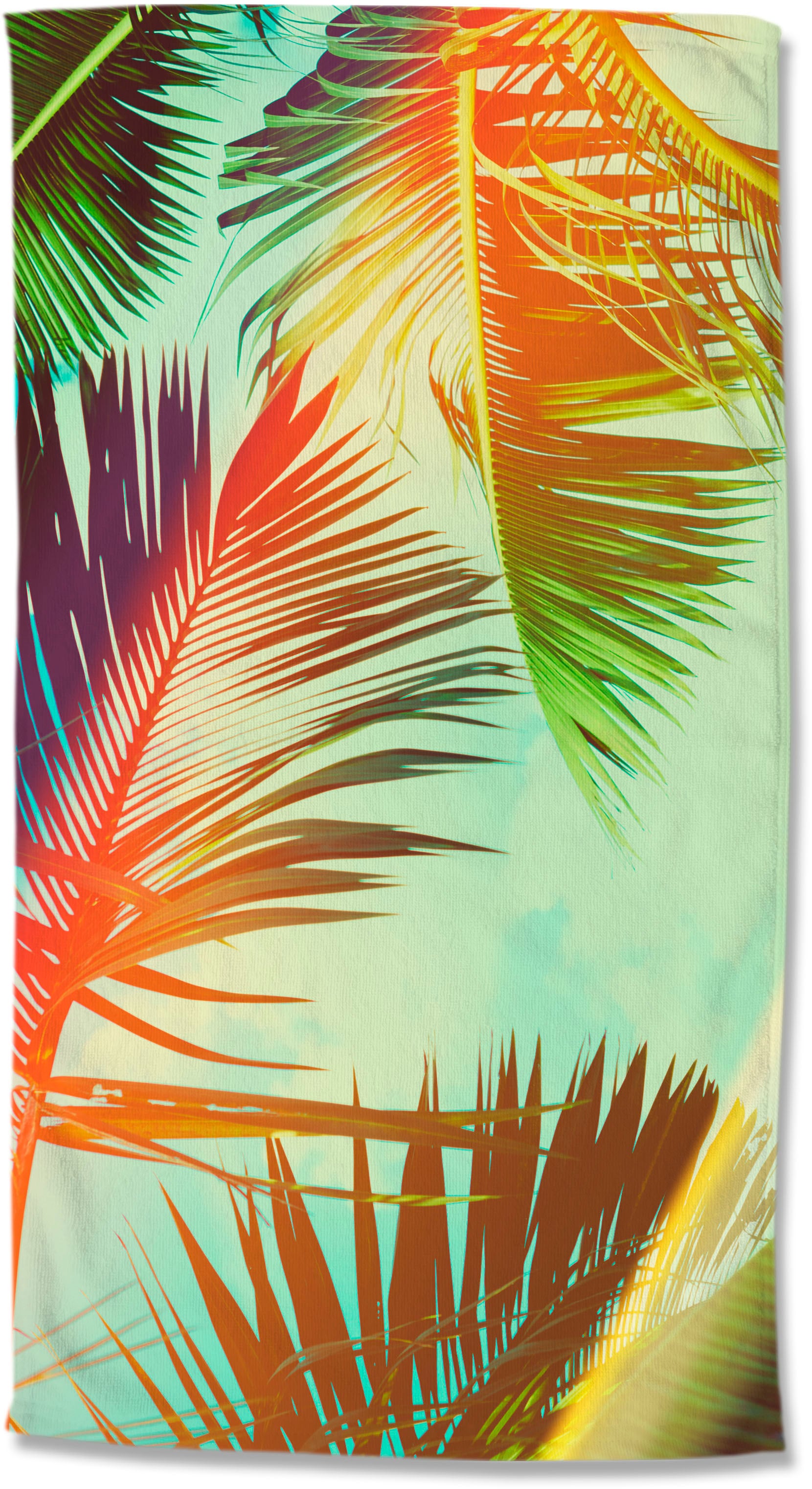 good morning Strandtuch »Palms«, (1 St., Strandtuch 100 x 180 cm), Mikrofaser, 100x180, Schnelltrocknend, Sommer, Strand, Erwachsene von good morning