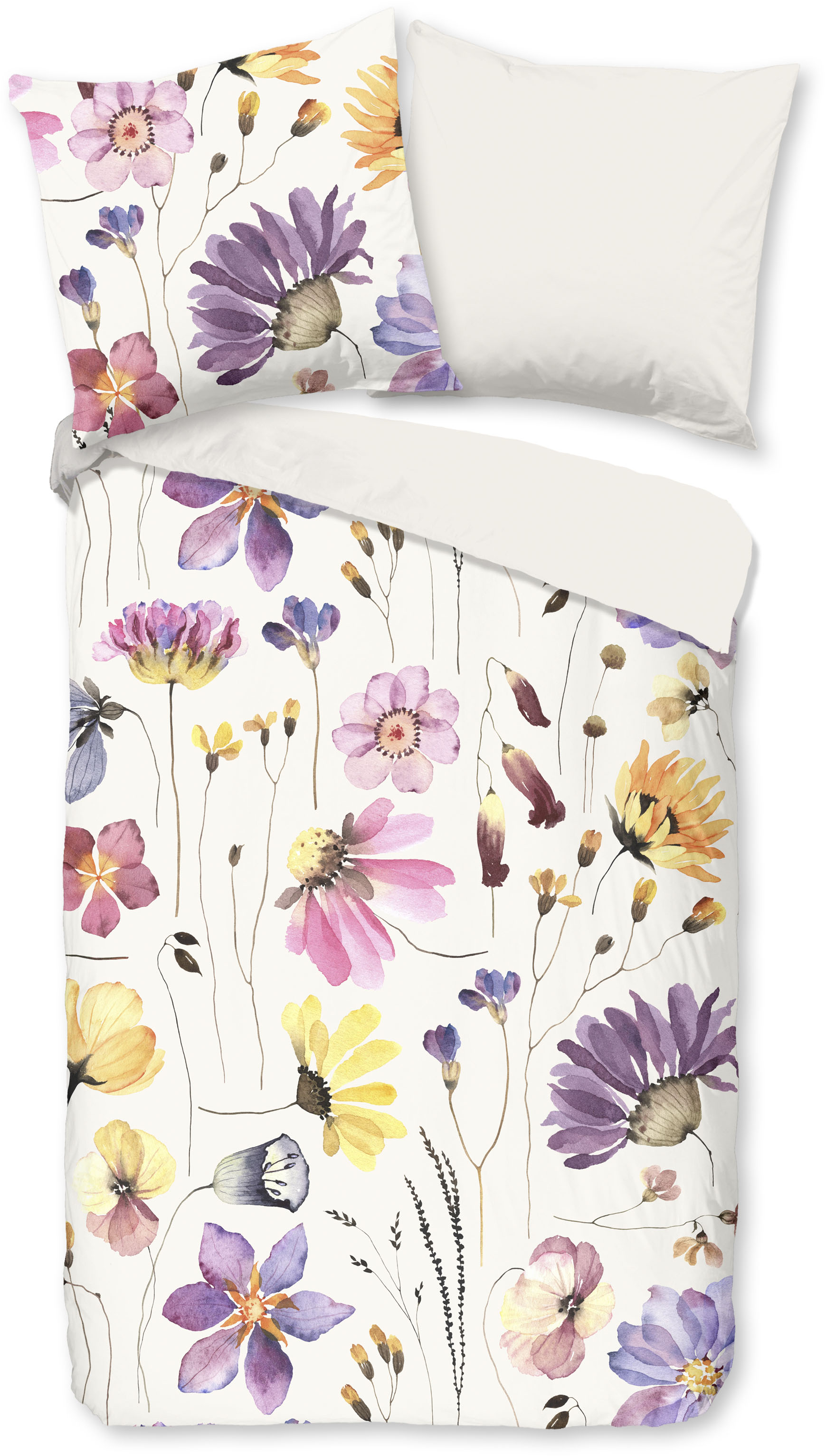 good morning Wendebettwäsche »Kate«, 100% Baumwolle, 135x200, Reissverschluss, Wendeoptik, Blumen, Natur von good morning