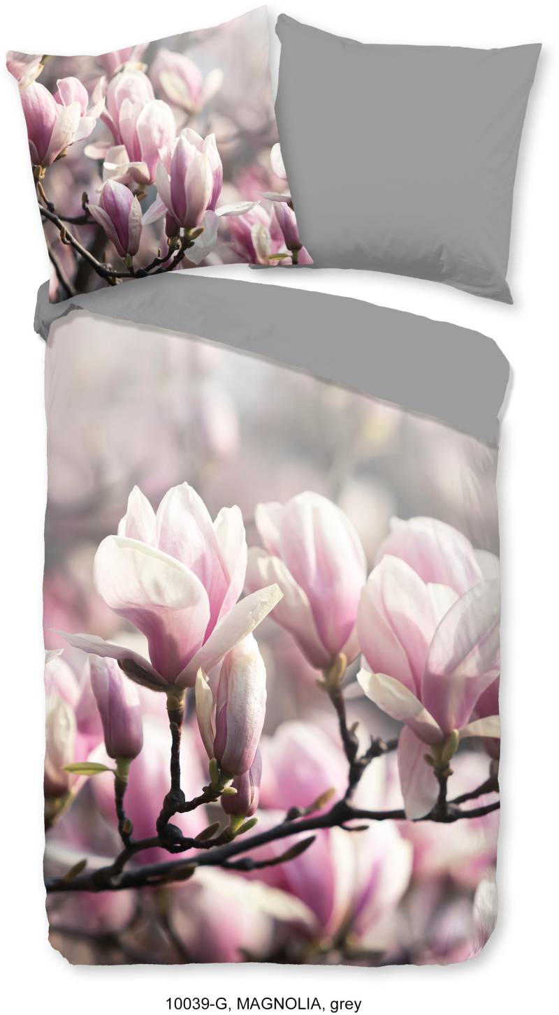 good morning Wendebettwäsche »Magnolia flowers«, (2 tlg.), 100% Baumwolle von good morning