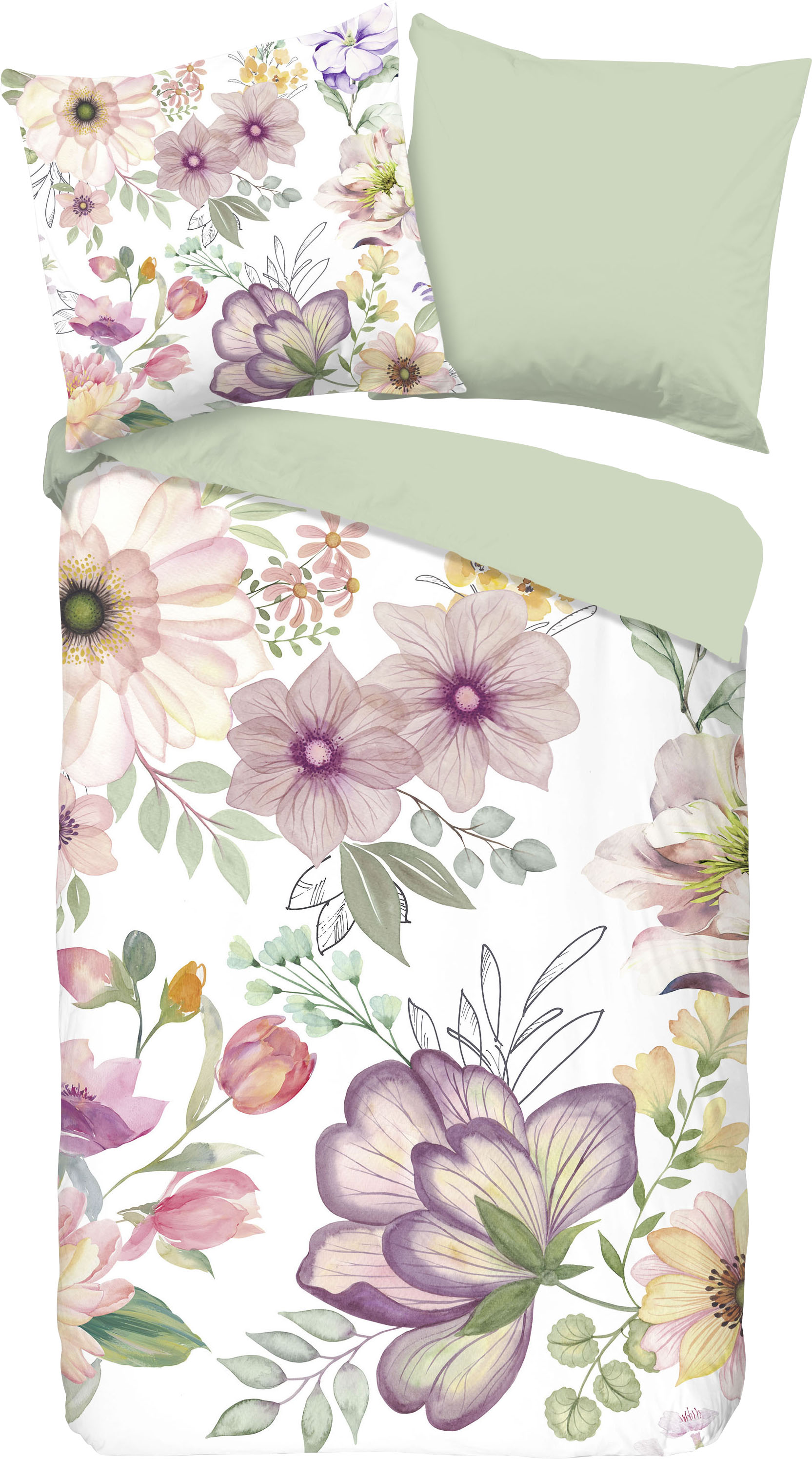 good morning Wendebettwäsche »Vera«, mit Blumenprint von good morning