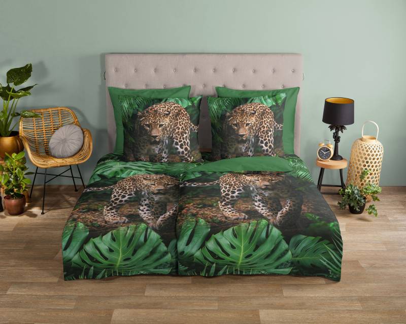 good morning Wendebettwäsche »Youri«, 100% Baumwolle, 135x200, 2 Teilig, Reissverschluss, Wendeoptik, leopard von good morning