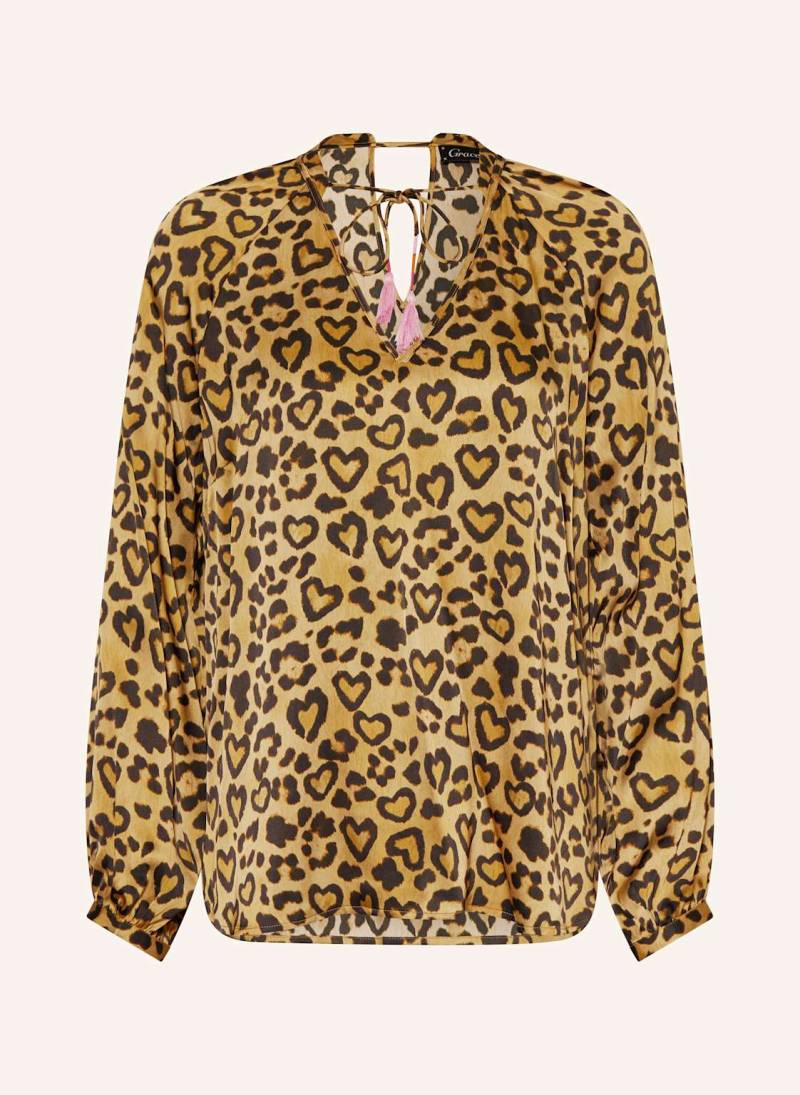Grace Blusenshirt Aus Satin braun von grace