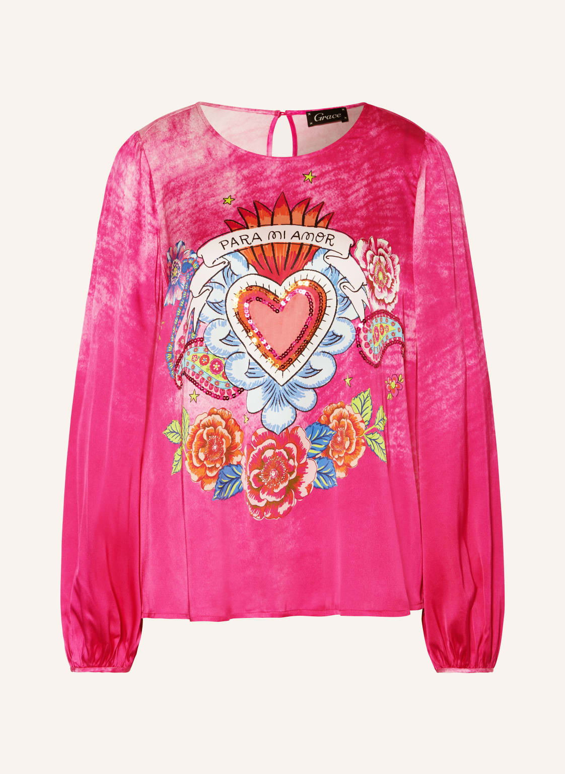 Grace Blusenshirt Aus Satin pink Grace Blusenshirt Aus Satin pink von grace