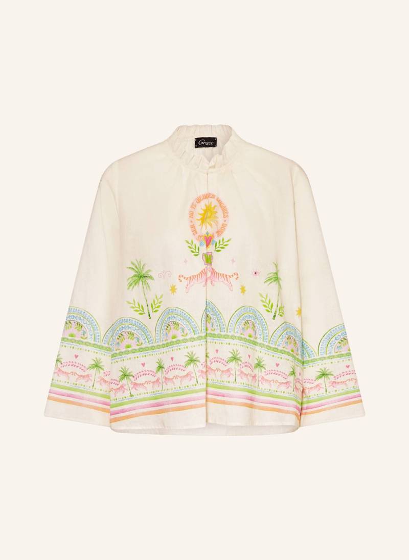 Grace Blusenshirt Mit Leinen weiss von grace
