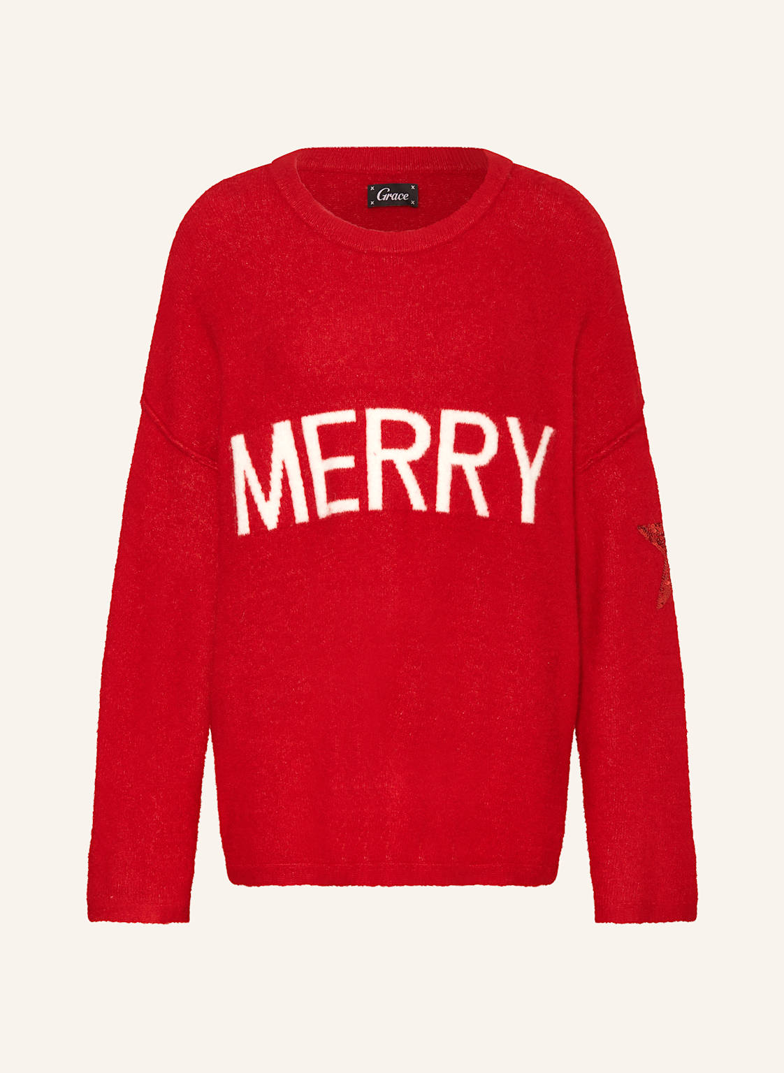 Grace Oversized-Pullover Mit Pailletten rot Grace Oversized-Pullover Mit Pailletten rot von grace