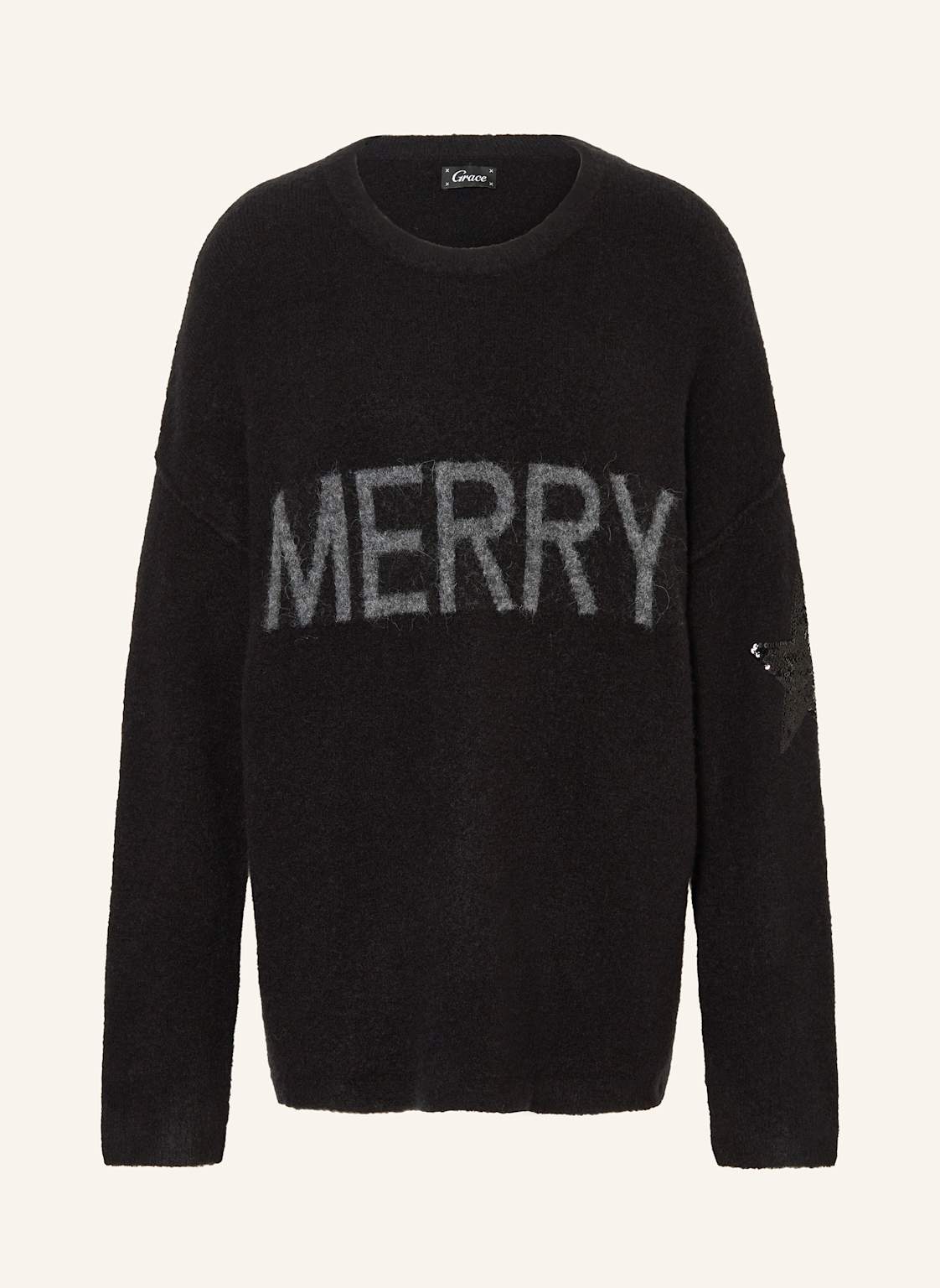 Grace Oversized-Pullover Mit Pailletten schwarz Grace Oversized-Pullover Mit Pailletten schwarz von grace
