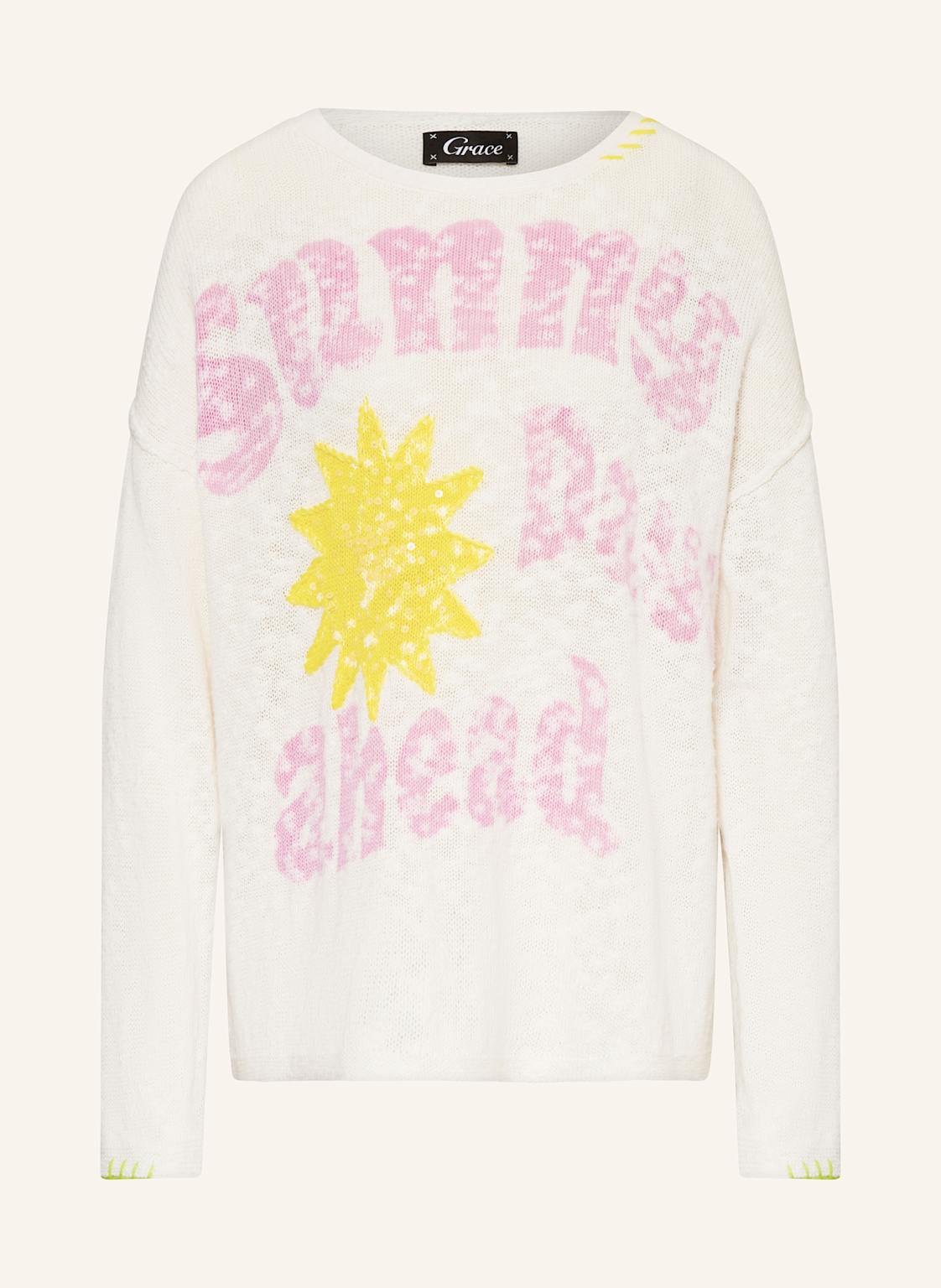 Grace Pullover Mit Leinen Und Pailletten weiss Grace Pullover Mit Leinen Und Pailletten weiss von grace