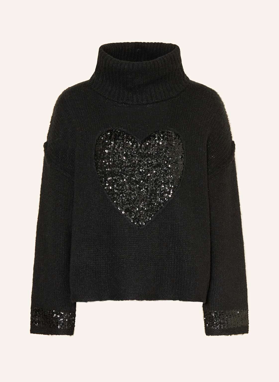 Grace Rollkragenpullover Mit Pailletten schwarz von grace