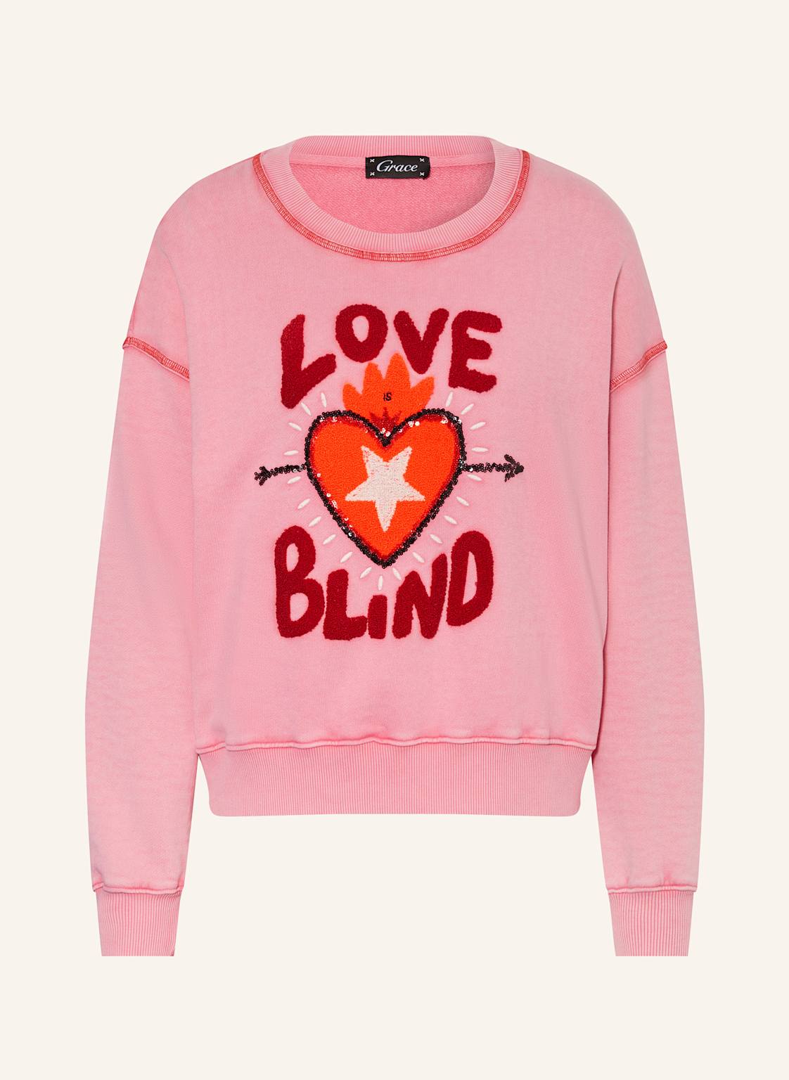 Grace Sweatshirt Mit Pailletten rosa Grace Sweatshirt Mit Pailletten rosa von grace