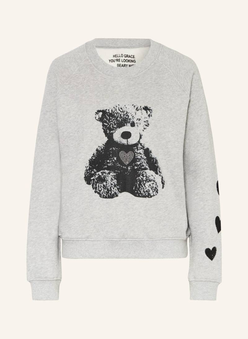 Grace Sweatshirt Mit Schmucksteinen grau von grace