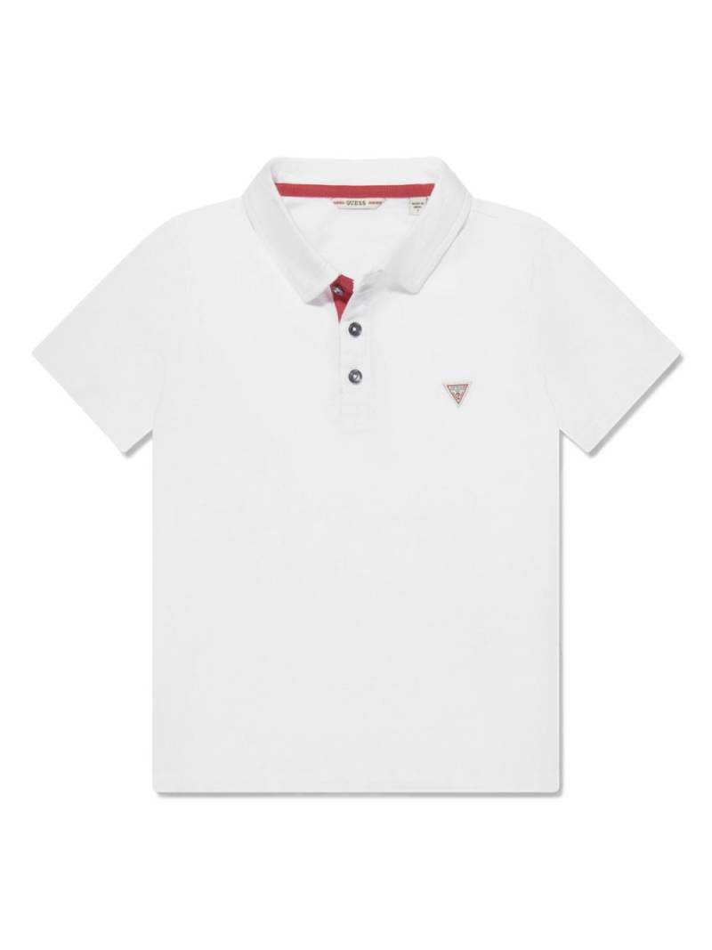 guess kids cotton polo shirt - White von guess kids