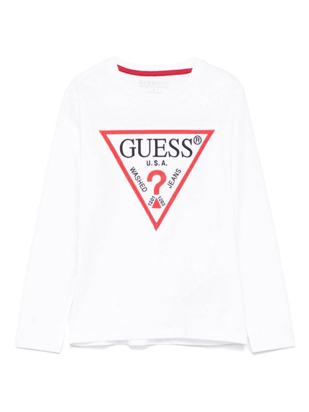 guess kids embroidered-logo T-shirt - White