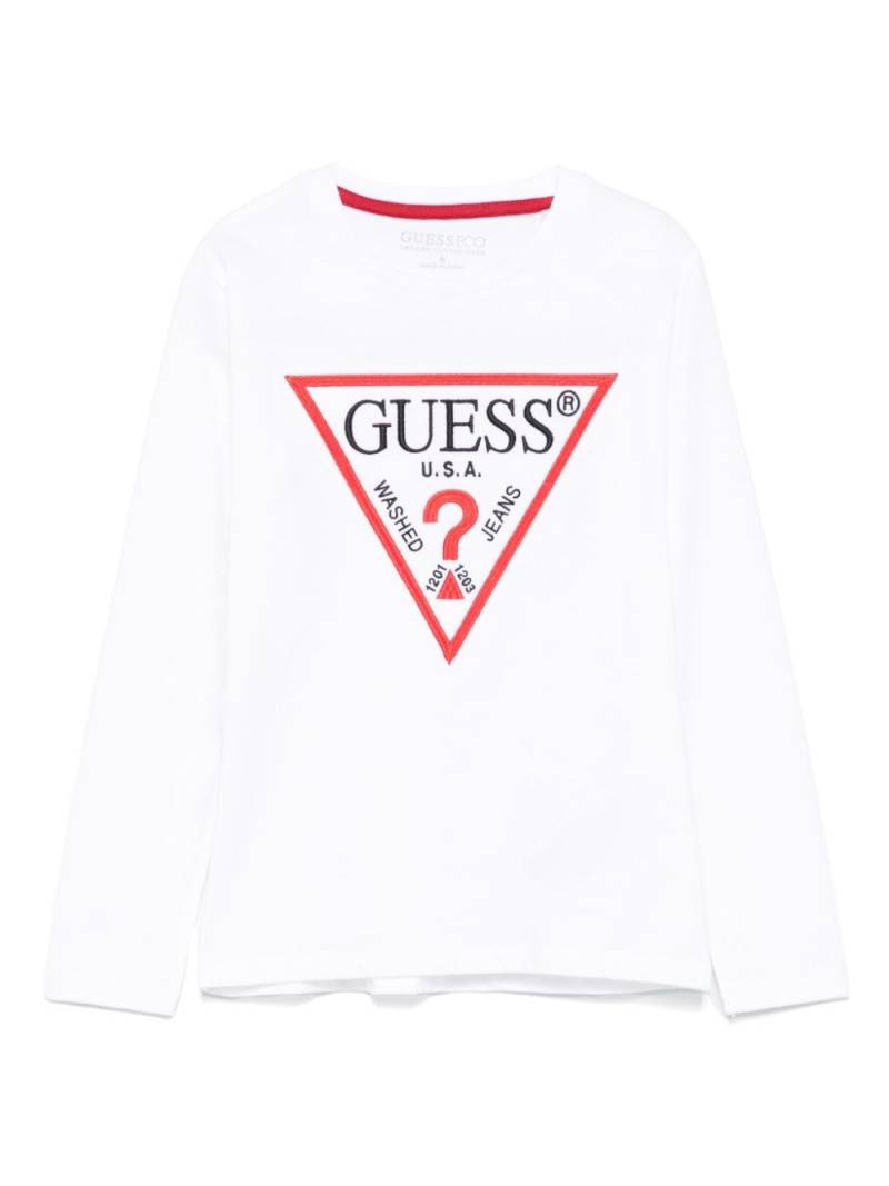 guess kids embroidered-logo T-shirt - White von guess kids