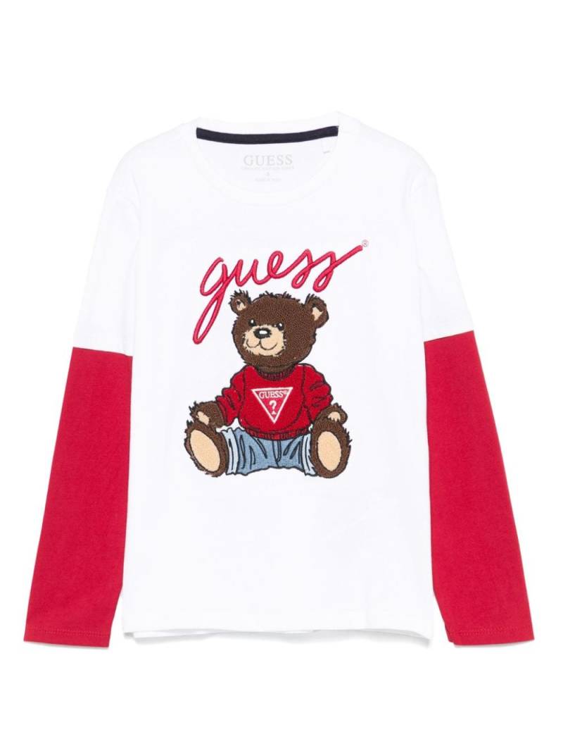 guess kids embroidered-logo T-shirt - White von guess kids