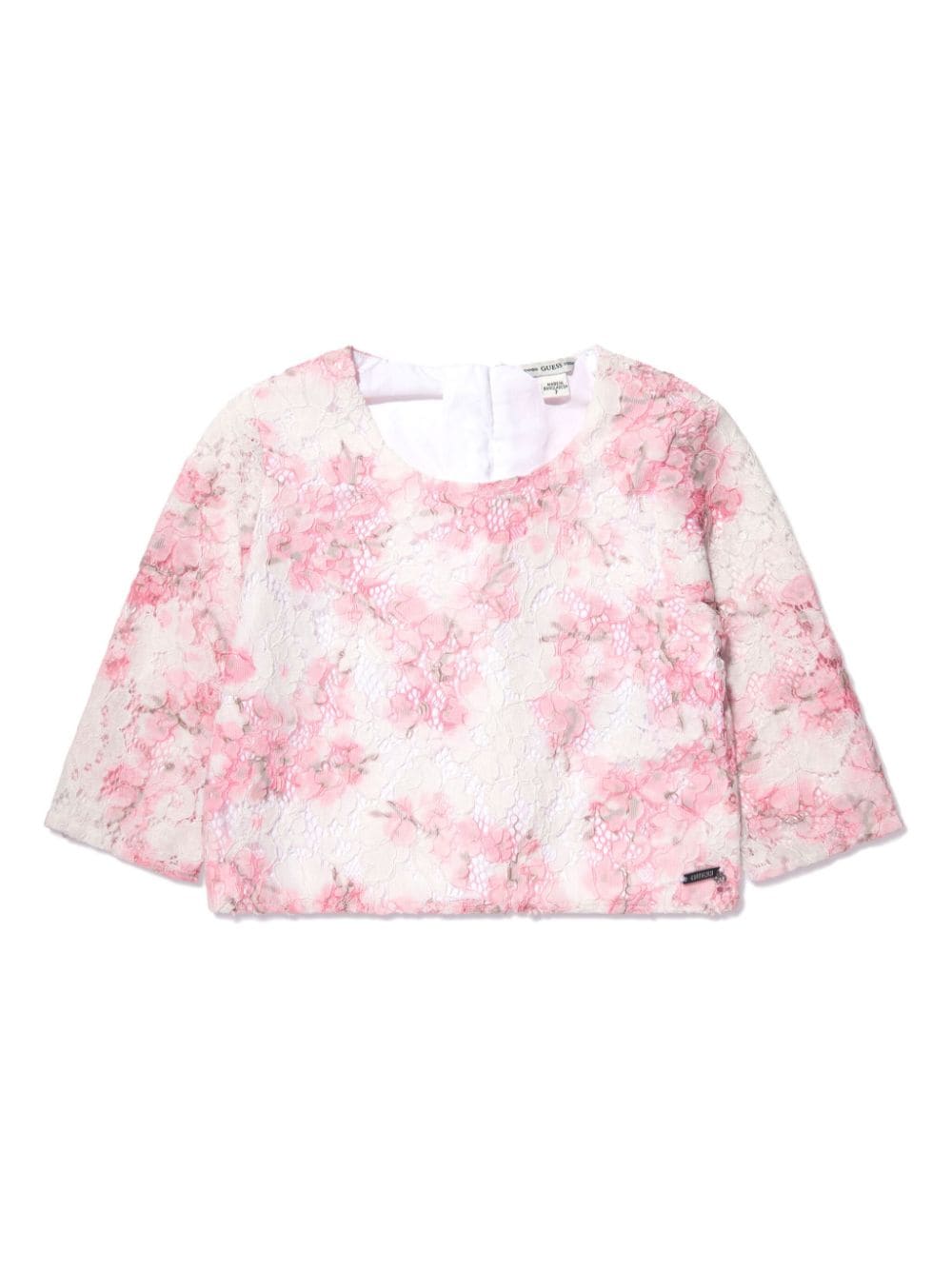 guess kids floral-lace cropped top - Pink von guess kids