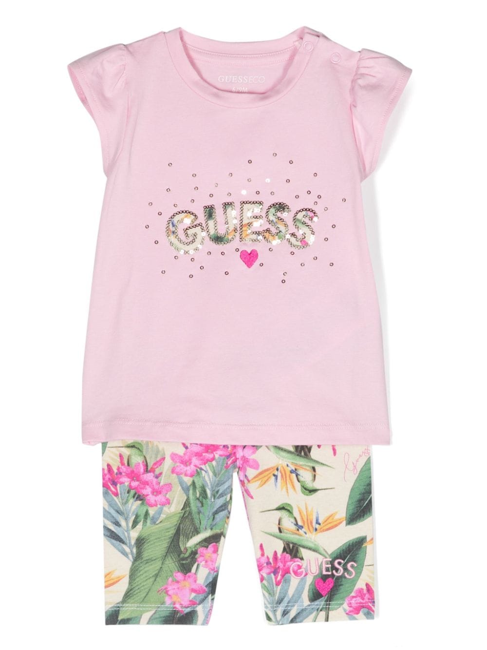 guess kids floral-print T-shirt and leggings set - Pink von guess kids