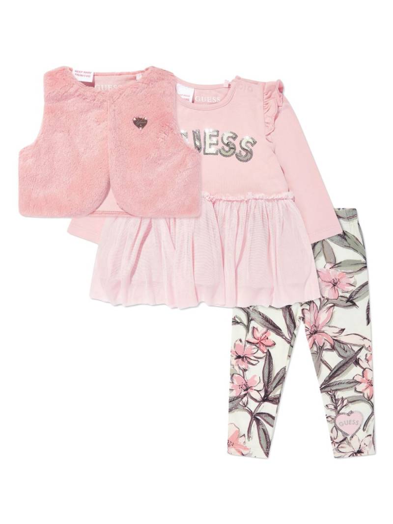 guess kids floral-print trousers set - Pink von guess kids