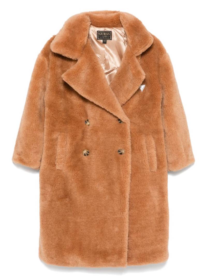 guess kids fur-effect coat - Brown von guess kids