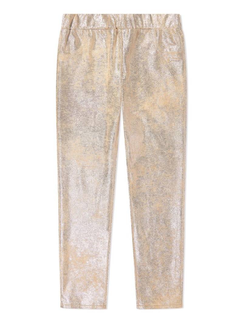 guess kids glitter-embellished trousers - Gold von guess kids