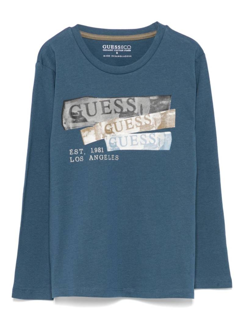 guess kids graphic-print T-shirt - Blue von guess kids