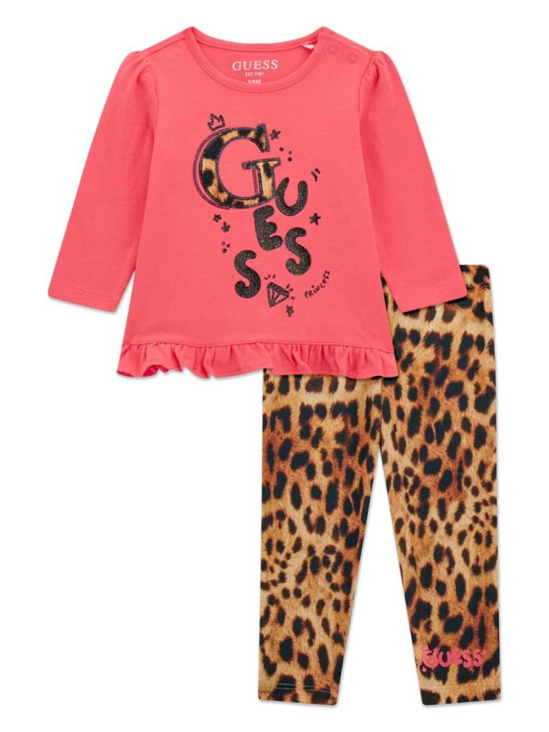 guess kids leopard-print trousers (set of two) - Pink von guess kids