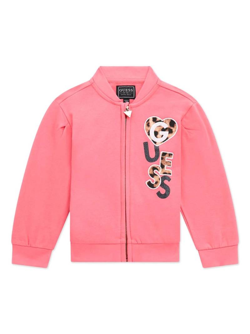 guess kids logo-appliqué sweatshirt - Pink von guess kids