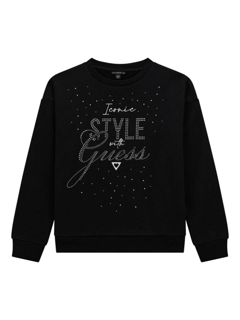 guess kids logo-embellished sweatshirt - Black von guess kids