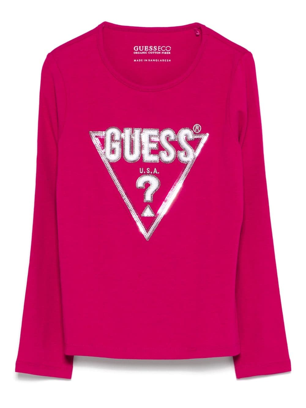 guess kids logo-embroidered T-shirt - Pink von guess kids