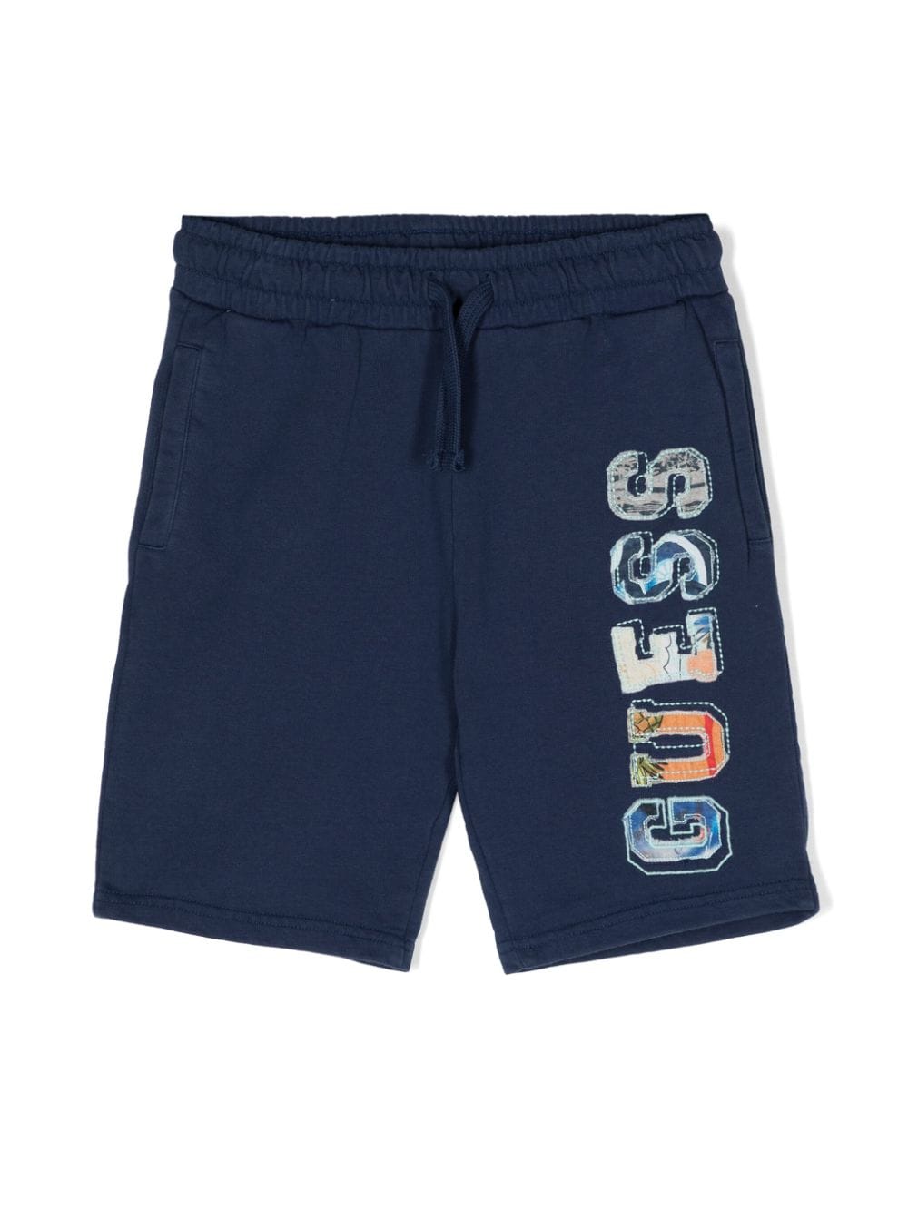 guess kids logo-embroidered cotton track shorts - Blue von guess kids