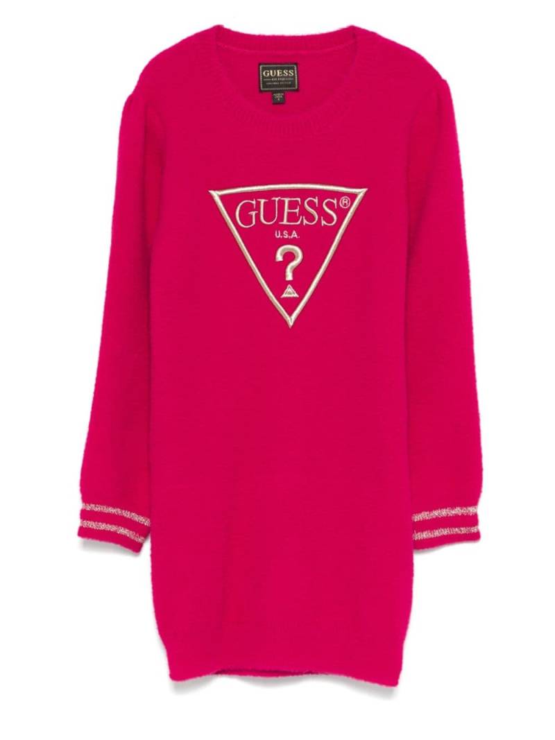 guess kids logo-embroidered dress - Pink von guess kids