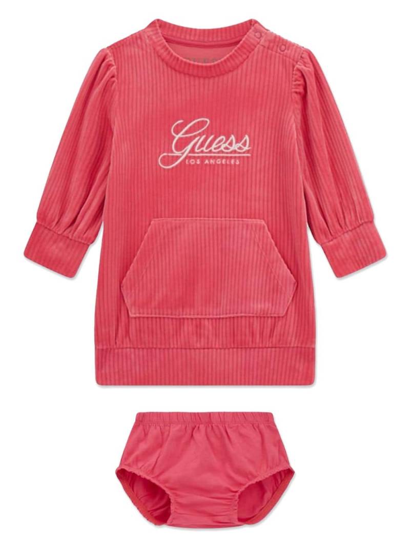 guess kids logo-embroidered dress - Pink von guess kids