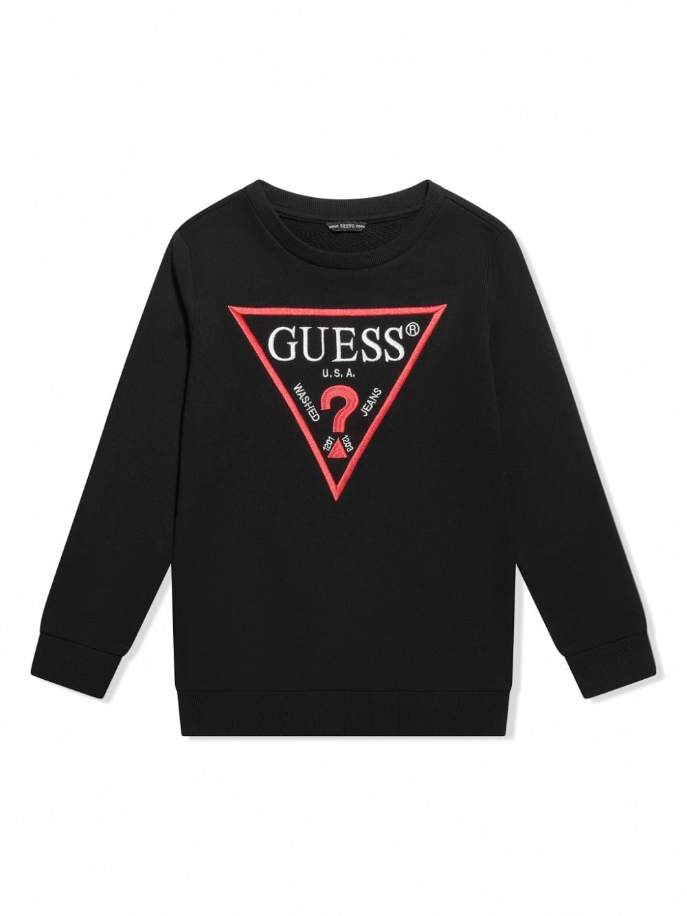 guess kids logo-embroidered organic-cotton sweatshirt - Black von guess kids