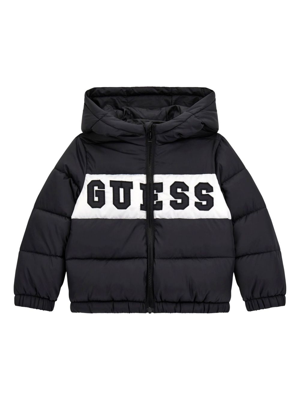 guess kids logo-embroidered puffer jacket - Black von guess kids