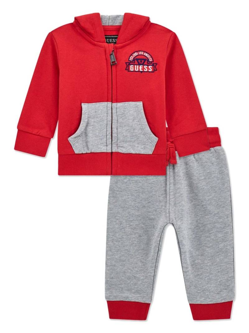 guess kids logo-embroidered two-tone tracksuit von guess kids