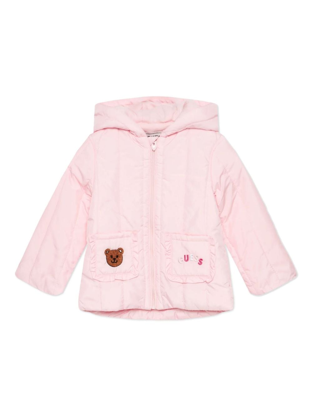 guess kids logo-patch padded jacket - Pink von guess kids