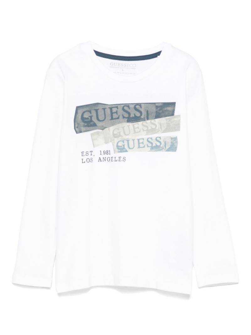 guess kids logo-print T-shirt - White von guess kids