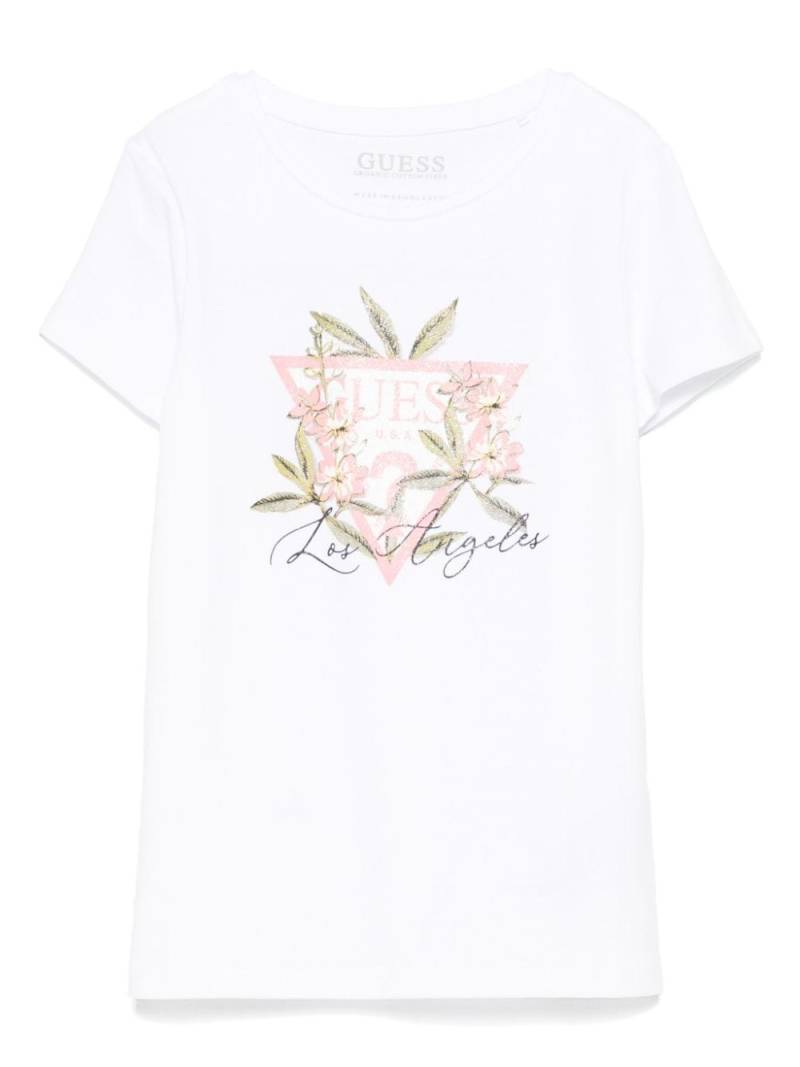 guess kids logo-print T-shirt - White von guess kids