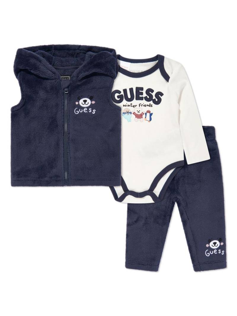 guess kids logo-print babygrow set - Blue von guess kids